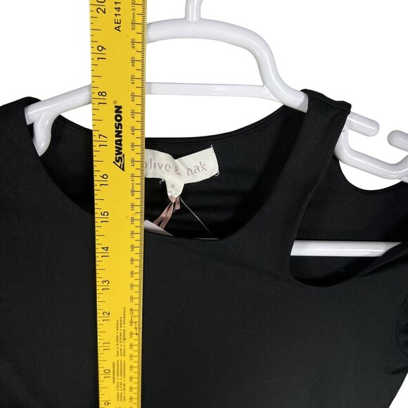 Anthropologie NWT Olive & Oak Womens S Black Long Sleeve Asymmetrical Cutout Top - Picture 12 of 16